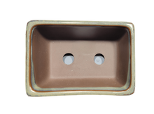 Load image into Gallery viewer, Aven's Serenity Garden - Rectangular Ceramic Japanese Bonsai Pot Blue-Green Glazed Vessel - Aven's Serenity Garden