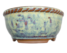 Load image into Gallery viewer, Round, Glazed-Ceramic Bonsai Pot | 4.75" Wide Japanese Vessel - Aven's Serenity Garden