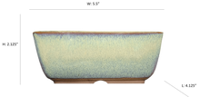 Load image into Gallery viewer, Aven's Serenity Garden - Rectangular Ceramic Japanese Bonsai Pot Blue-Green Glazed Vessel - Aven's Serenity Garden