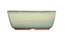 Load image into Gallery viewer, Aven's Serenity Garden - Rectangular Ceramic Japanese Bonsai Pot Blue-Green Glazed Vessel - Aven's Serenity Garden