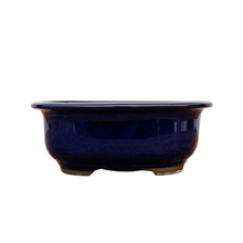 Load image into Gallery viewer, Oval, Deep-Blue Glazed Ceramic Bonsai Pot | Japanese Bonsai Vessel - Aven's Serenity Garden