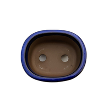 Load image into Gallery viewer, Oval, Deep-Blue Glazed Ceramic Bonsai Pot | Japanese Bonsai Vessel - Aven's Serenity Garden