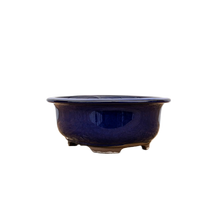 Load image into Gallery viewer, Oval, Deep-Blue Glazed Ceramic Bonsai Pot | Japanese Bonsai Vessel - Aven's Serenity Garden