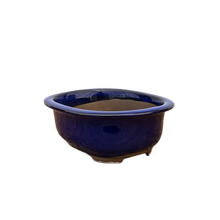 Load image into Gallery viewer, Oval, Deep-Blue Glazed Ceramic Bonsai Pot | Japanese Bonsai Vessel - Aven's Serenity Garden