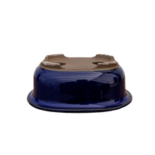 Load image into Gallery viewer, Oval, Deep-Blue Glazed Ceramic Bonsai Pot | Japanese Bonsai Vessel - Aven's Serenity Garden