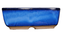 Load image into Gallery viewer, Aven's Serenity Garden - Rectangular Ceramic Japanese Bonsai Pot Blue-Green Glazed Vessel - Aven's Serenity Garden