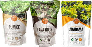 Akadama, American Pumice and Black Lava Rock (Scoria) By Ho- Yoku Products | 3 Piece Set (1 Bag of Each) | 2.48 L Bags - Aven's Serenity Garden