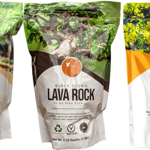 Akadama, American Pumice and Black Lava Rock (Scoria) By Ho- Yoku Products | 3 Piece Set (1 Bag of Each) | 2.48 L Bags - Aven's Serenity Garden