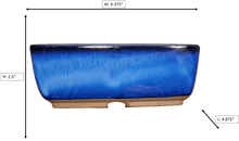 Load image into Gallery viewer, Rectangular Ceramic Japanese Bonsai Pot | Deep Blue Glazed Vessel - Aven&#39;s Serenity Garden
