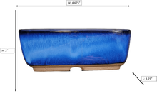 Load image into Gallery viewer, Rectangular Ceramic Japanese Bonsai Pot | Deep Blue Glazed Vessel - Aven&#39;s Serenity Garden
