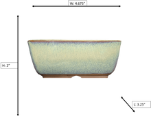 Load image into Gallery viewer, Aven&#39;s Serenity Garden - Rectangular Ceramic Japanese Bonsai Pot Blue-Green Glazed Vessel - Aven&#39;s Serenity Garden
