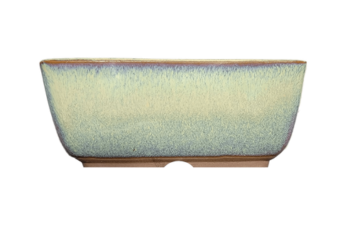 Aven's Serenity Garden - Rectangular Ceramic Japanese Bonsai Pot Blue-Green Glazed Vessel - Aven's Serenity Garden