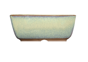 Aven's Serenity Garden - Rectangular Ceramic Japanese Bonsai Pot Blue-Green Glazed Vessel - Aven's Serenity Garden