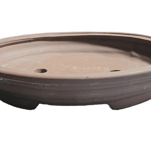 Ceramic Oval Pot | Yixing Bonsai pot | 9in Shallow Ceramic Container - Aven's Serenity Garden