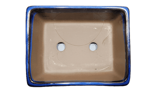 Aven's Serenity Garden - Rectangular Ceramic Japanese Bonsai Pot Blue-Green Glazed Vessel - Aven's Serenity Garden