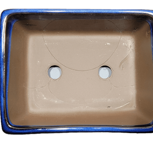 Aven's Serenity Garden - Rectangular Ceramic Japanese Bonsai Pot | Deep Blue Glazed Vessel - Aven's Serenity Garden