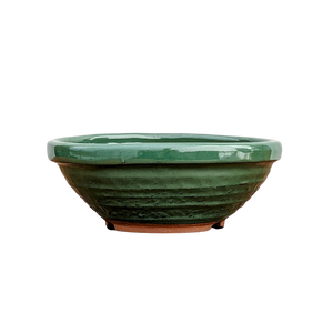 Round Ceramic Bonsai Pots | Japanese Tokoname Pot | 8 inch Diameter - Aven's Serenity Garden