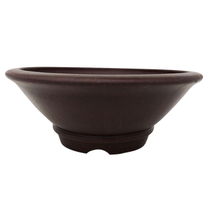 Round Yixing Bonsai Pot | 9" Red, Unglazed Ceramic Pot - Aven's Serenity Garden