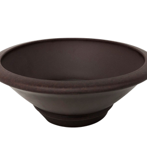 Round Yixing Bonsai Pot | 9" Red, Unglazed Ceramic Pot - Aven's Serenity Garden