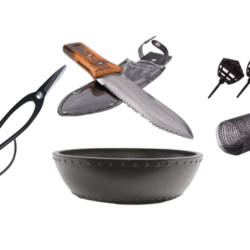 Yamadori Collectors Kit | Round Mica Pot | Hori Hori Knife | Aven's Essential Kit - Aven's Serenity Garden